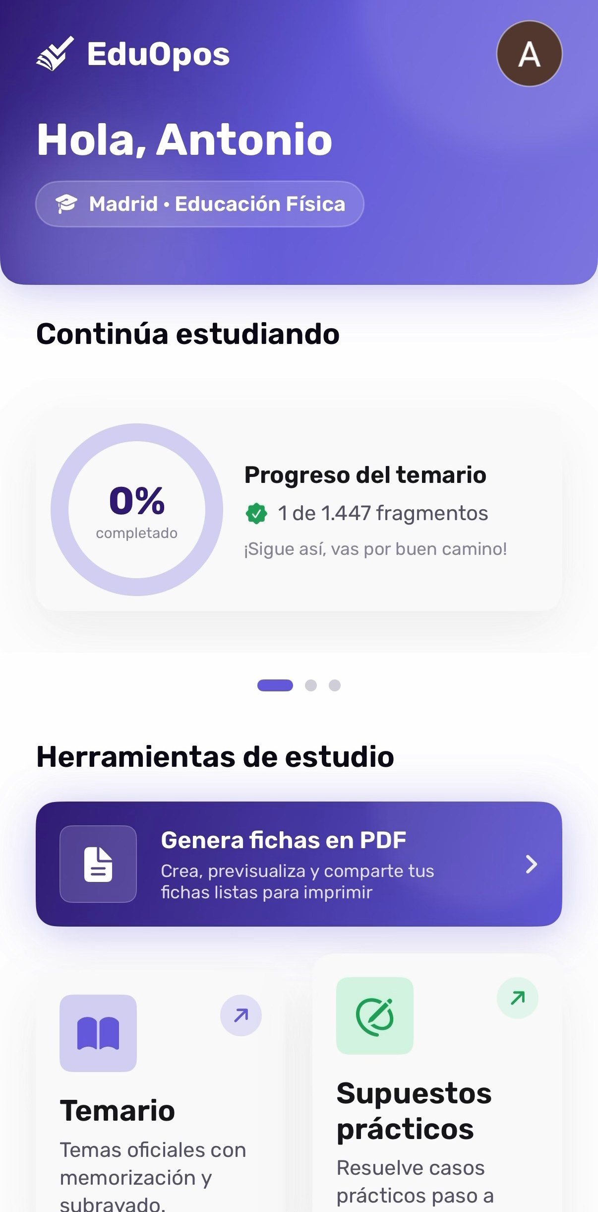 Acceso al generador de fichas