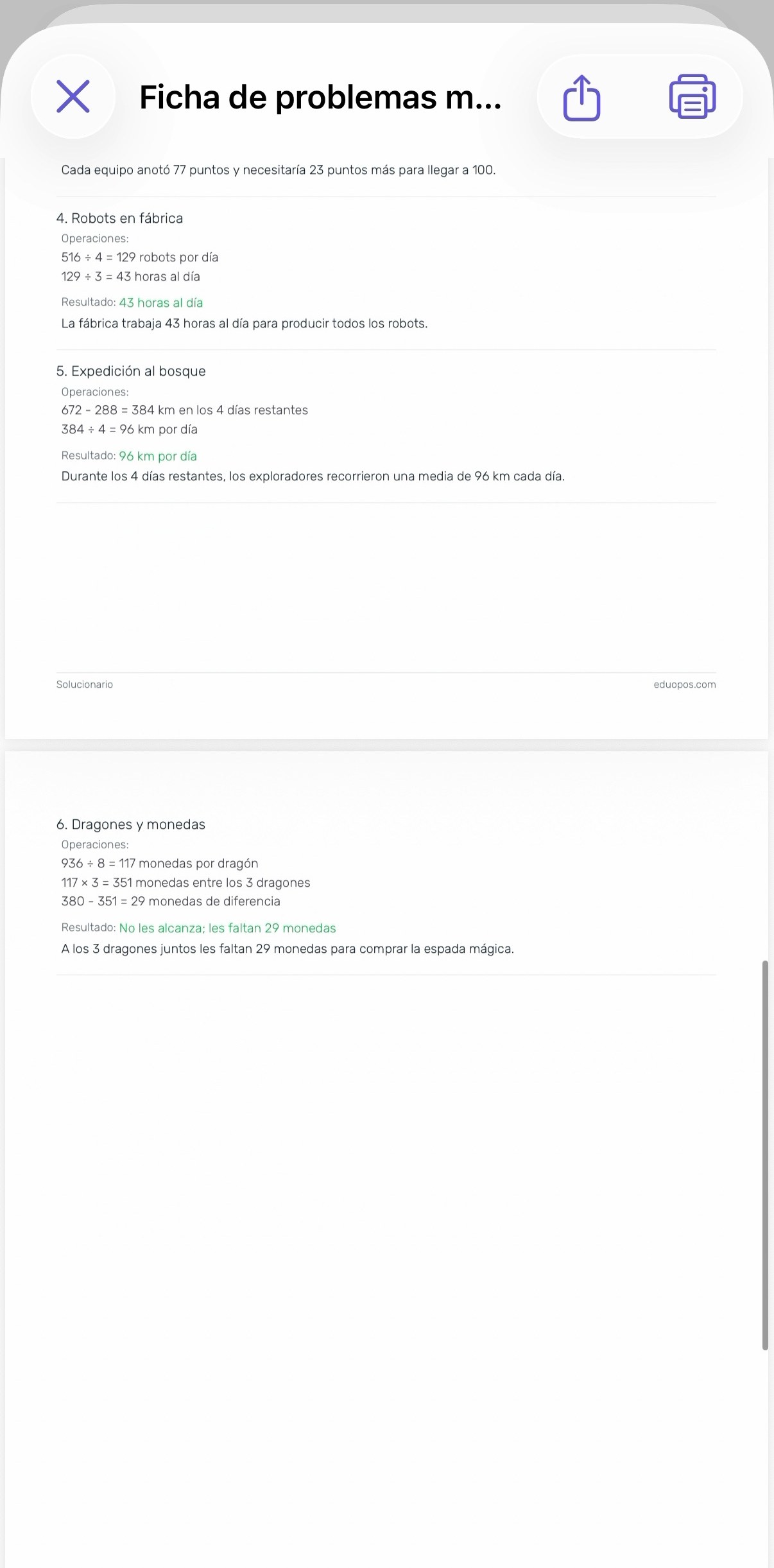Ficha de Problemas Matemáticos generada