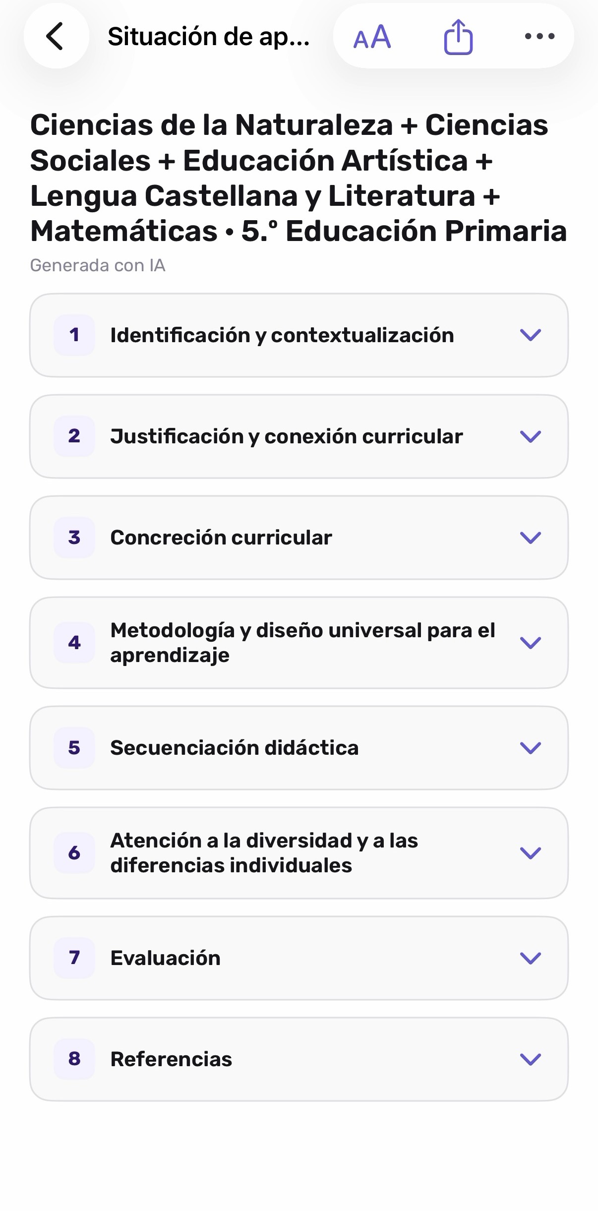 Estructura del documento generado